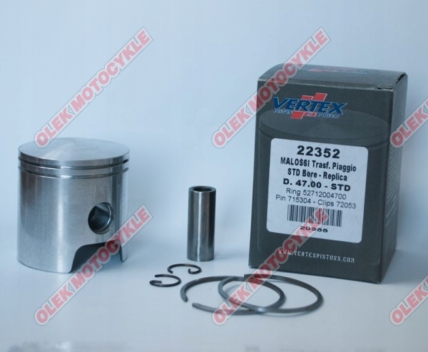 Vertex Piest Malossi (piaggio, Gilera) (47,00 MM Nominálny) Čap 12 MM (hrudník)