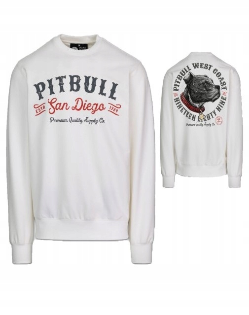 Pitbull West Coast Pánská Mikina Strenght & Respect Bílá Off White S