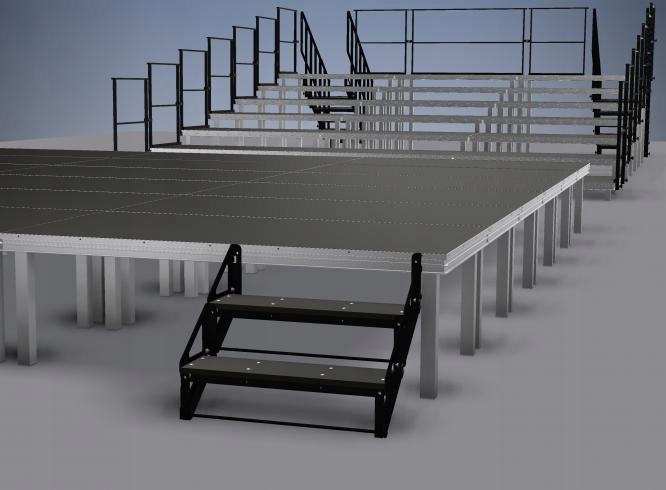 SCENA 8 PODESTÓW + NOGI 60cm + SCHODY, PRZELEWY