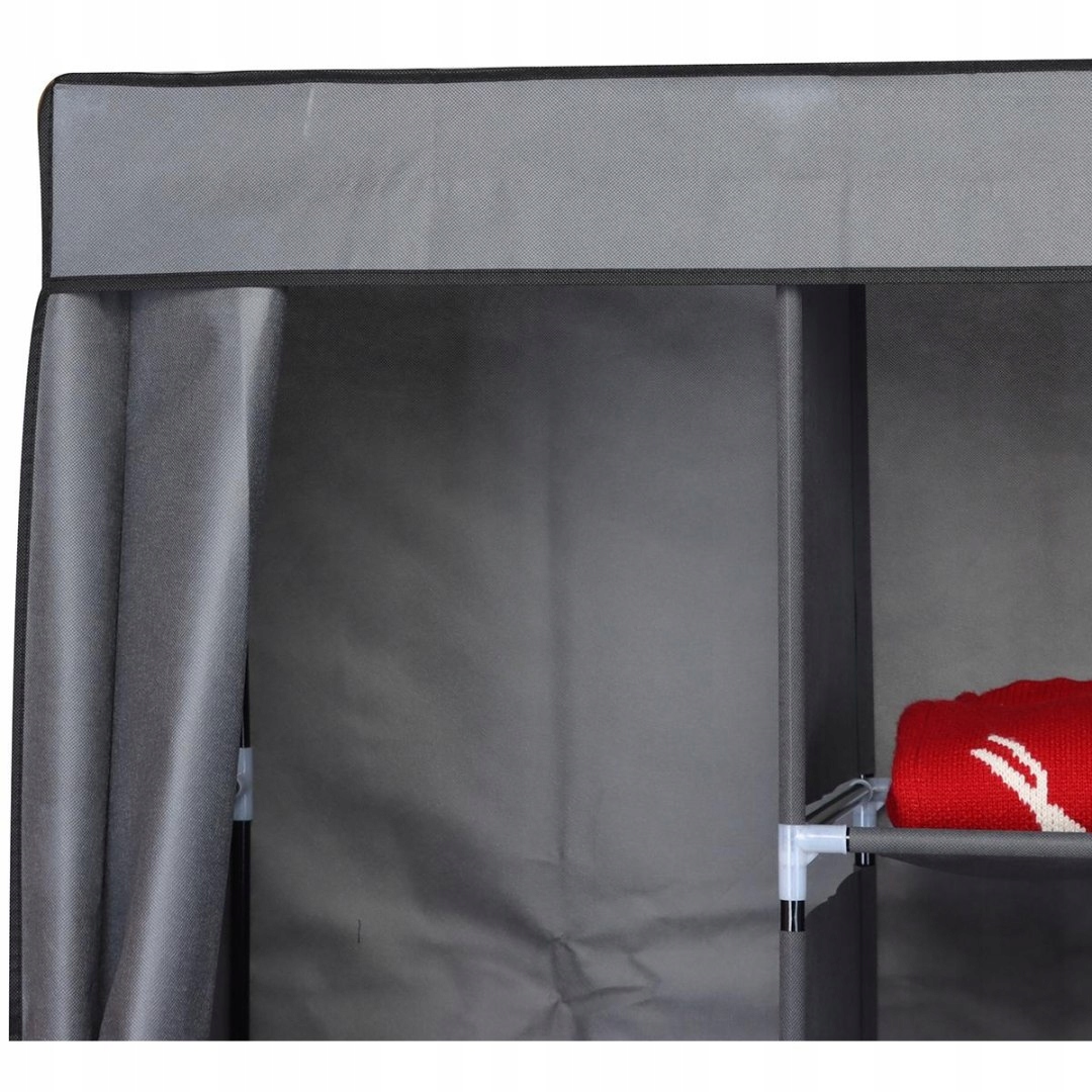 SZAFA TEKSTYLNA GARDEROBA 168x45x172CM CIEMNOSZARA 45238 Model 1045238
