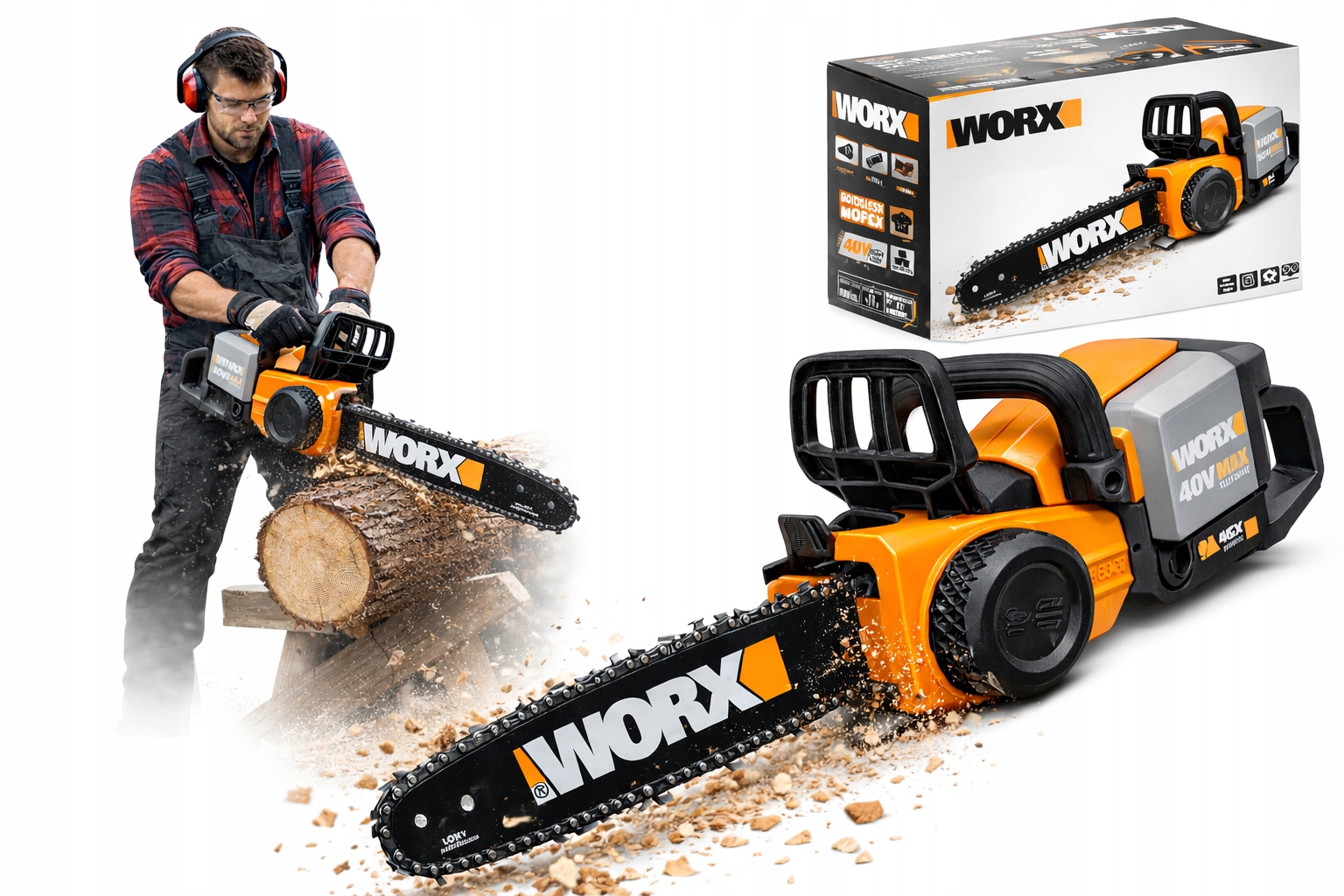 Worx Piła Łańcuchowa Akumulatorowa 40V 30 CM WG368E.9