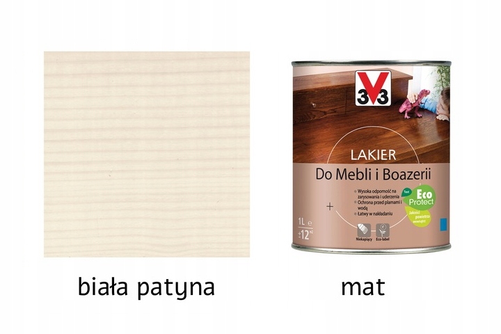 

Lakier mebli i boazerii V33 Biała Patyna Mat 1 l