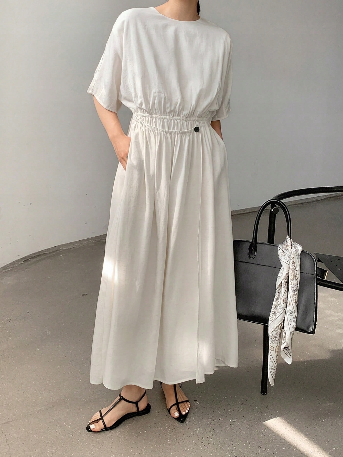 Šaty Maxi S Rozevřeným Lyocelem, Elastický Pas, Casual Dazy, Velikost 40