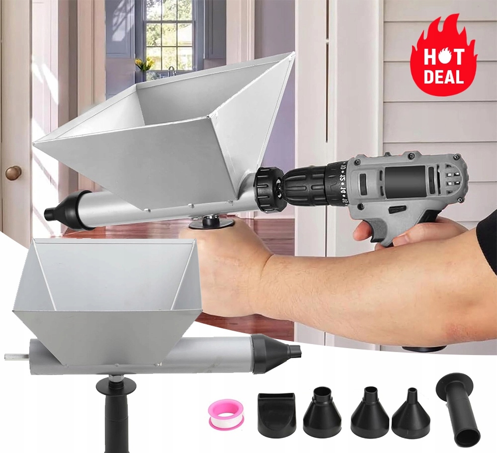 Elektrická Maltová Pistole Na Vrtačku, 4 Trysky S Těsnící Páskou