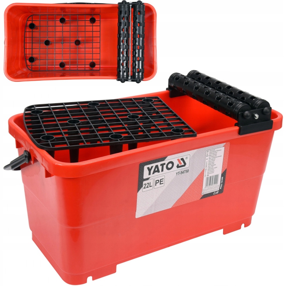 Ведро ято глазурованное с роликами и решеткой для затирки 22л