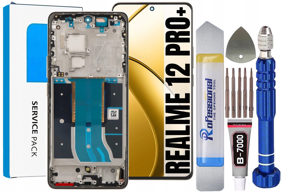 Displej Pro Realme 12 Pro Plus Originál Obrazovka Rámeček Beige