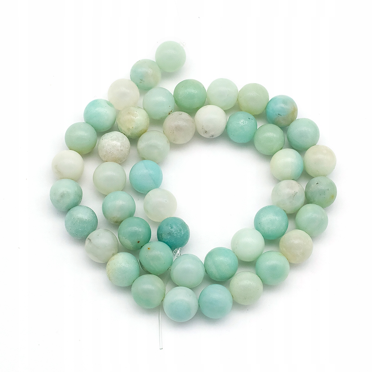 Korálky Přírodní Amazonit Klassa A, Kulaté, Modré, 8-9mm, 46 Ks/38 Cm