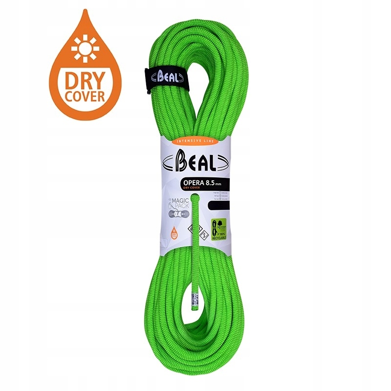 Horolezecké lano Beal Opera 8,5mm Unicore Dry Cover zelená|50m