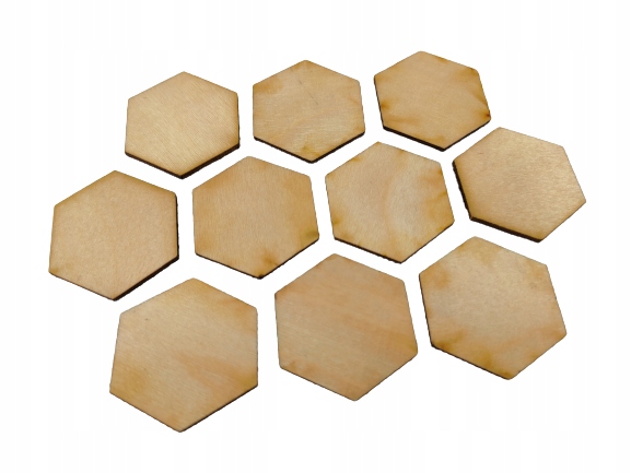 ZNACZNIKI DREWNIANE HEX NATURALNE 25 MM (10 SZTUK) Producent RGFK