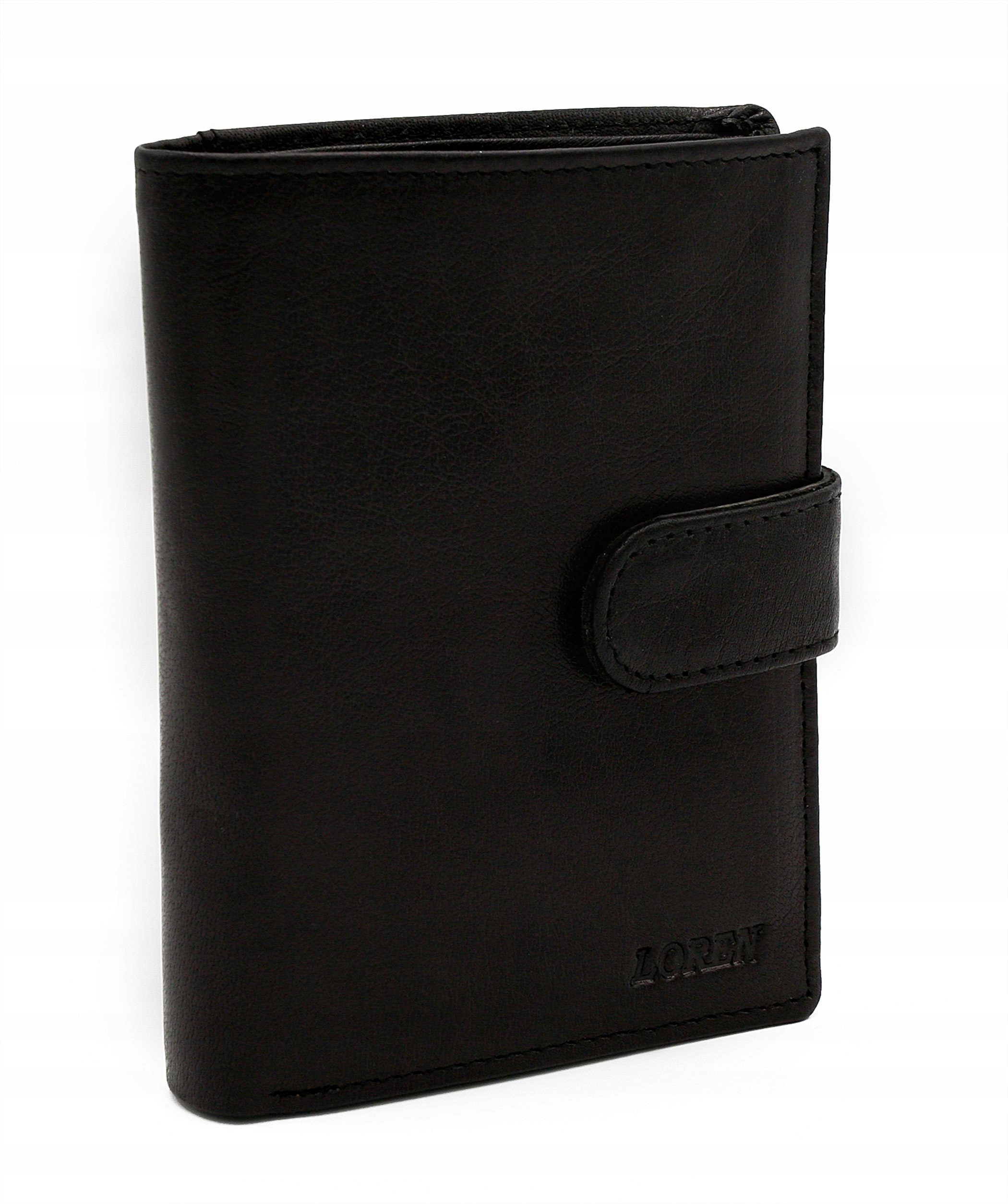 

Portfel męski skórzany czarny portmonetka Loren