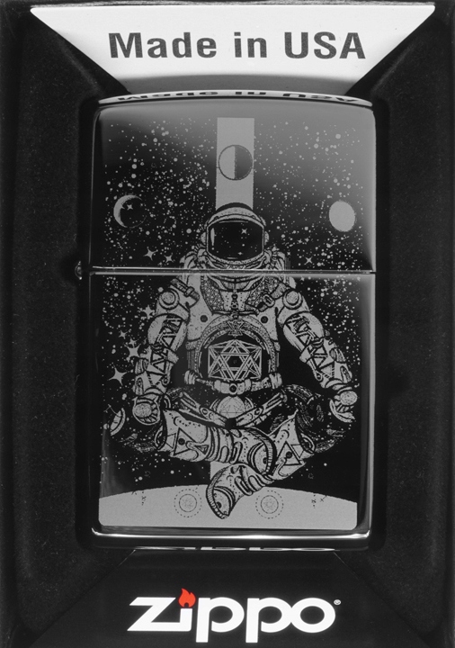 Zapalovač Zippo Aeronaut In Space Design 60007045 Větruodolný benzínový