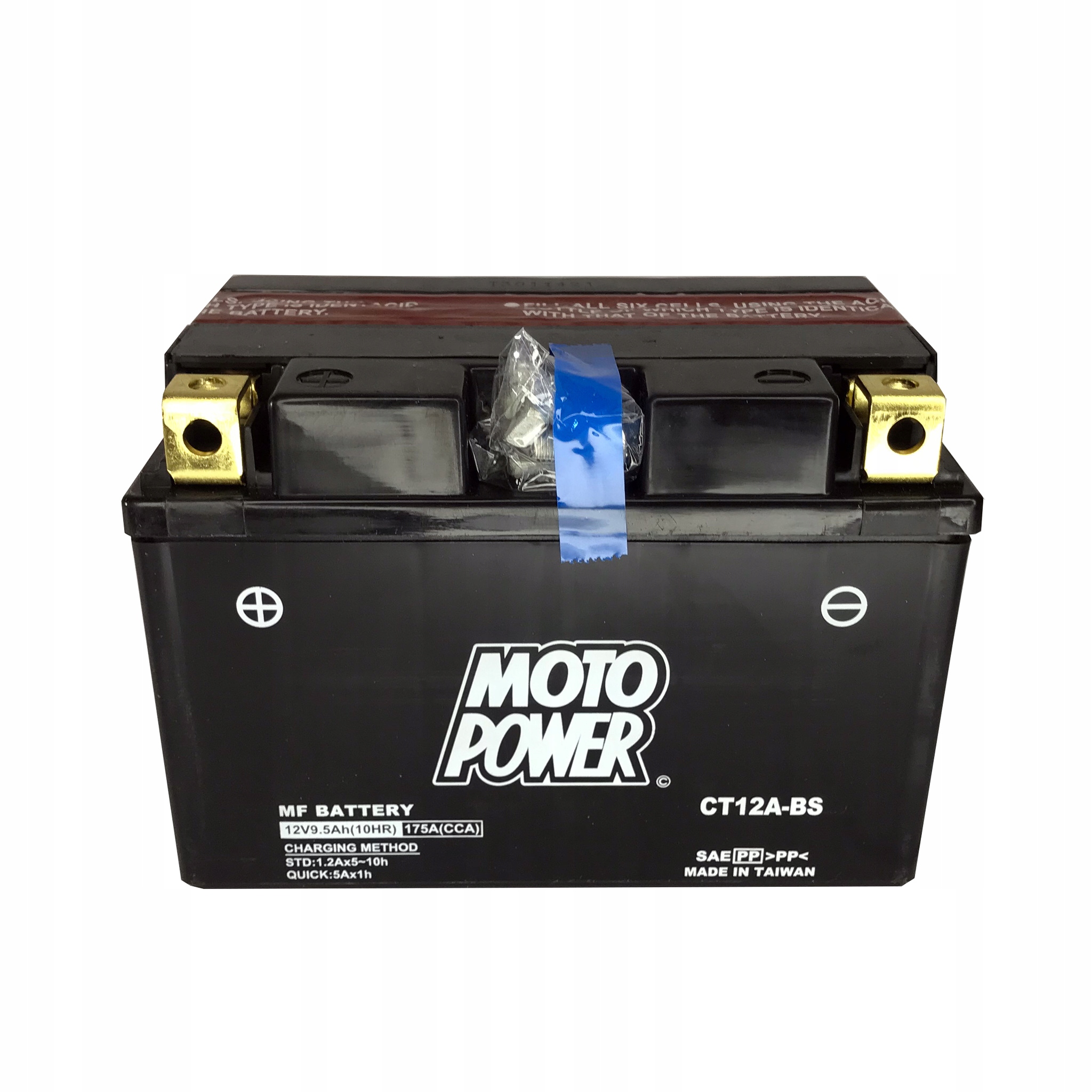 

Motocyklowy akumulator 10Ah CT12A-BS Motopower