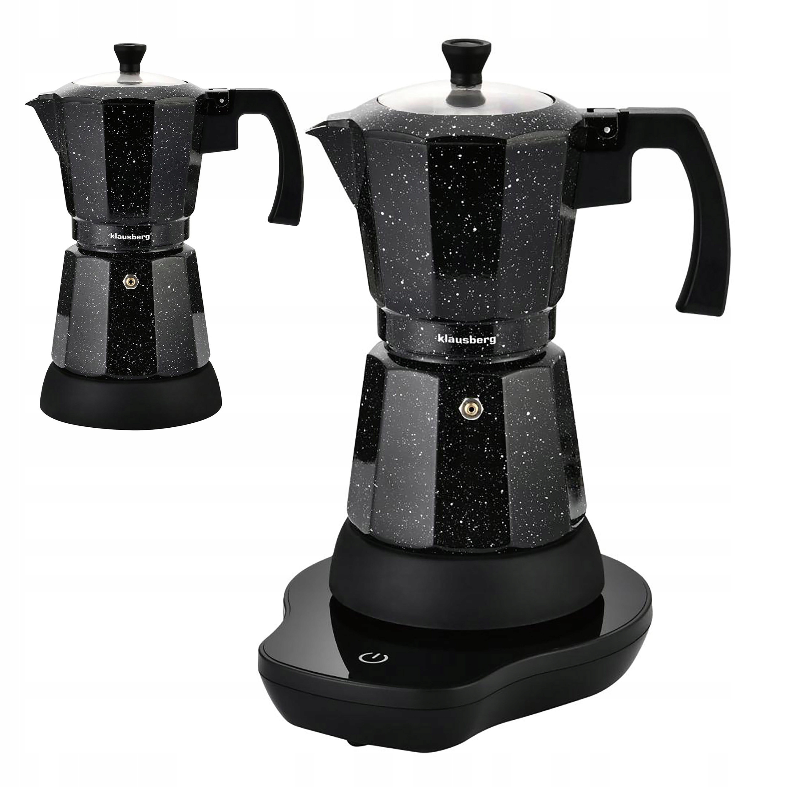 Kawiarka elektryczna zaparzacz moka 6 espresso 500W On/off czarna