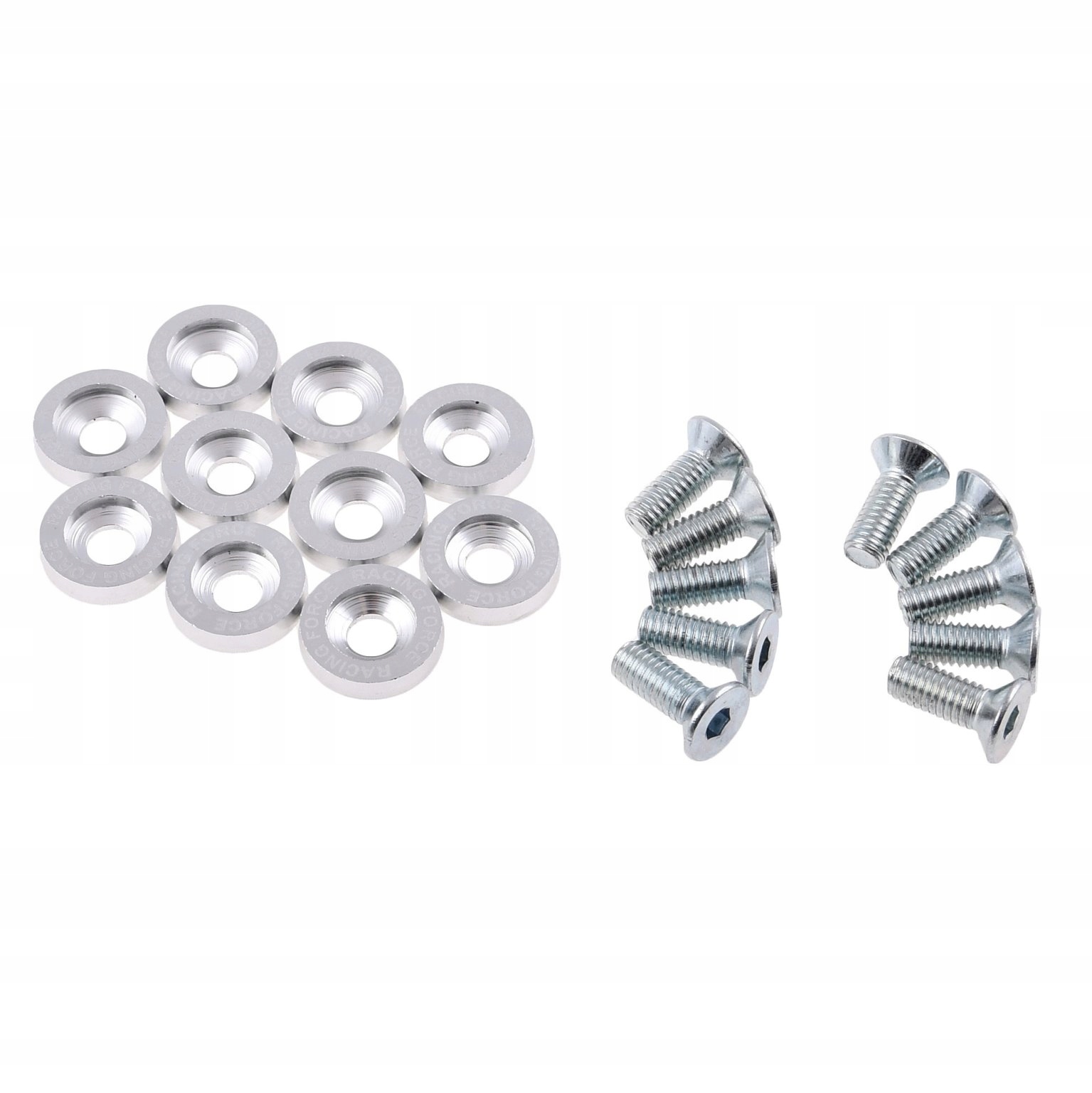 Ozdobne podkładki anodowane srebrne śruby M6 kpl Producent inny