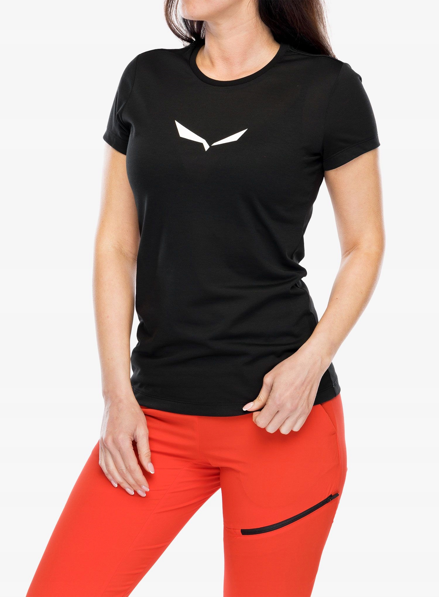 Dámské tričko Salewa Solid Dry S/s Tee černá barva 38 (M)