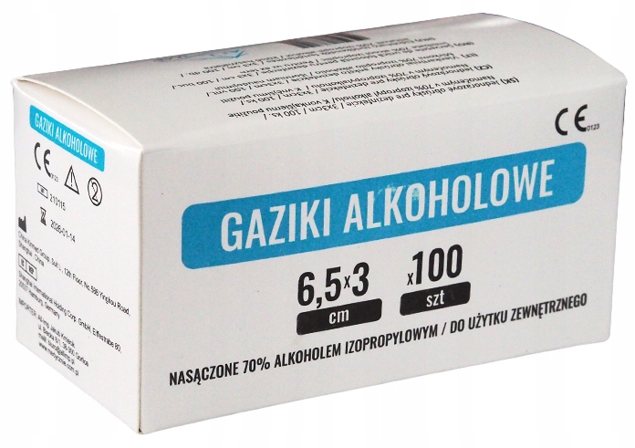 

Gaziki Odkażające Nasączone Alkoholem 100 Szt.