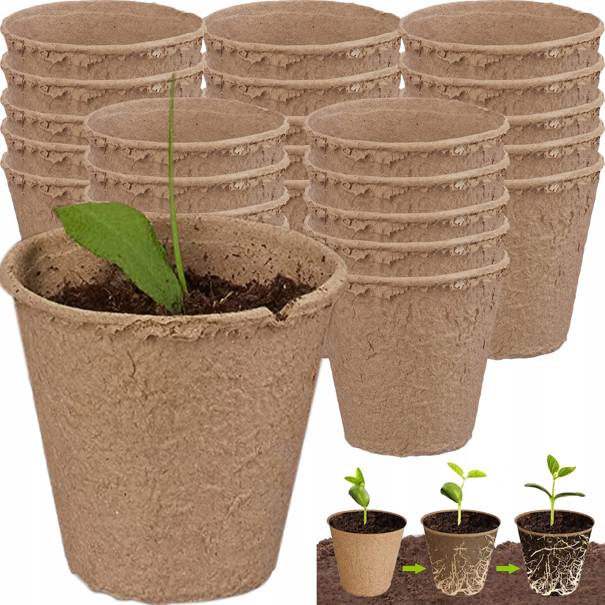 

Doniczki Torfowe Rozsady Sadzonki 8CM Zestaw 24SZT