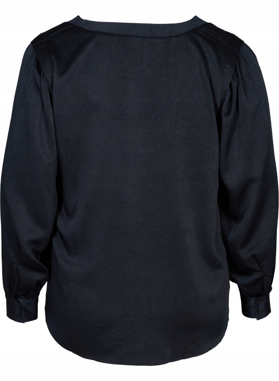 ZZ3 ZIZZI SATYNOWA BLUZKA GRANAT 46 48 Rękaw długi rękaw