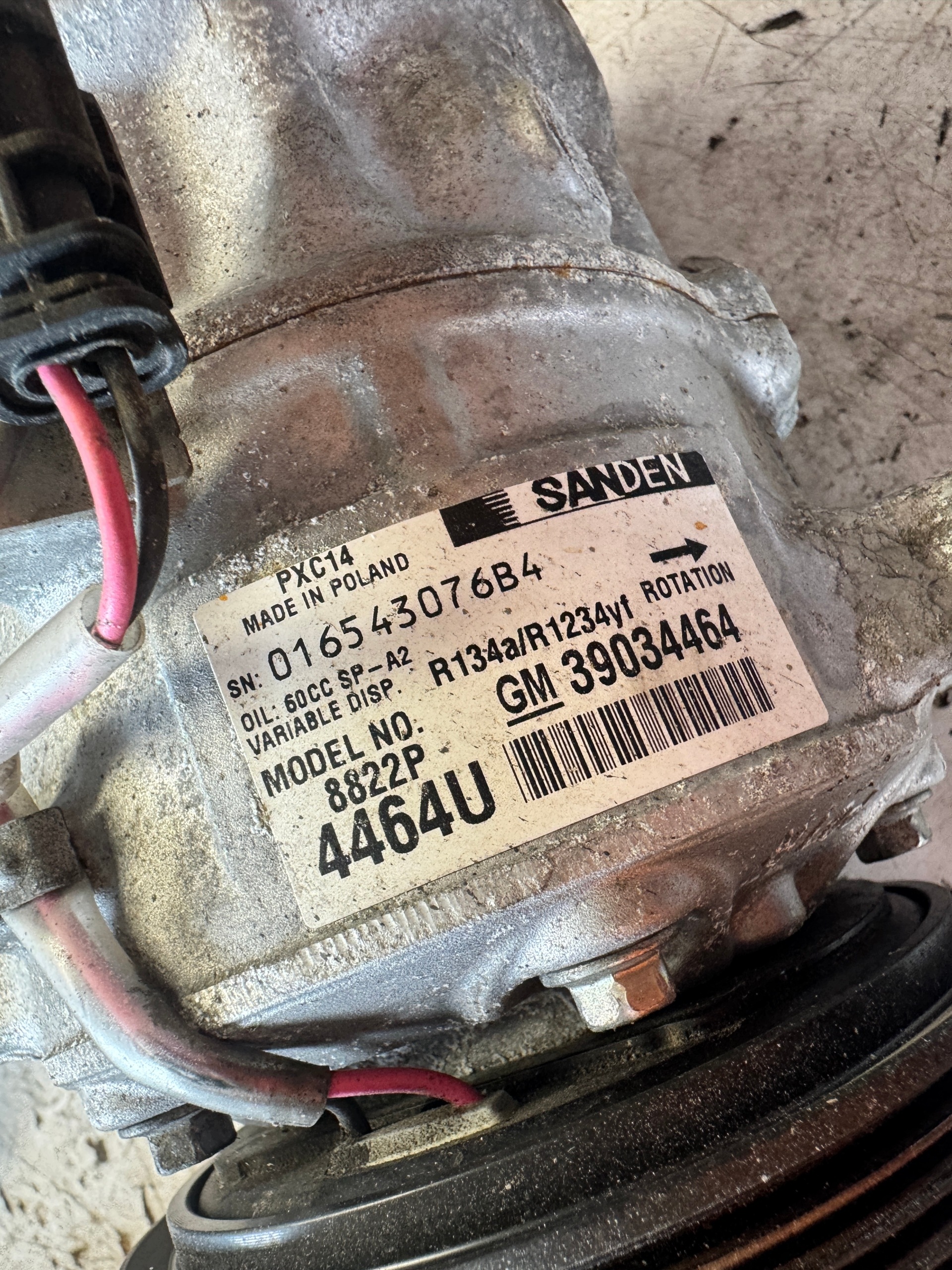 OPEL ASTRA K 5 compressor; compressor of the air conditioning 1.6 CDTI 39034464