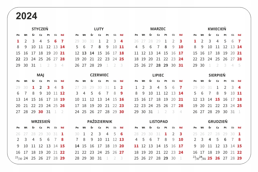 KALENDARZYKI 1000szt 2str,COLOR, SUPER PROJEKT Rodzaj inne