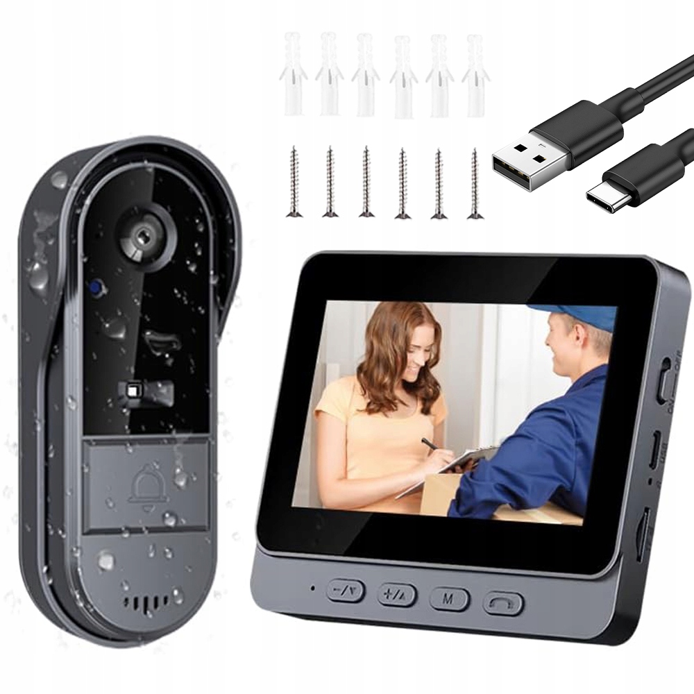 Bezdrátový Videotelefon S Nočním Viděním A Venkovní Kamerou IP65, Voděodolný