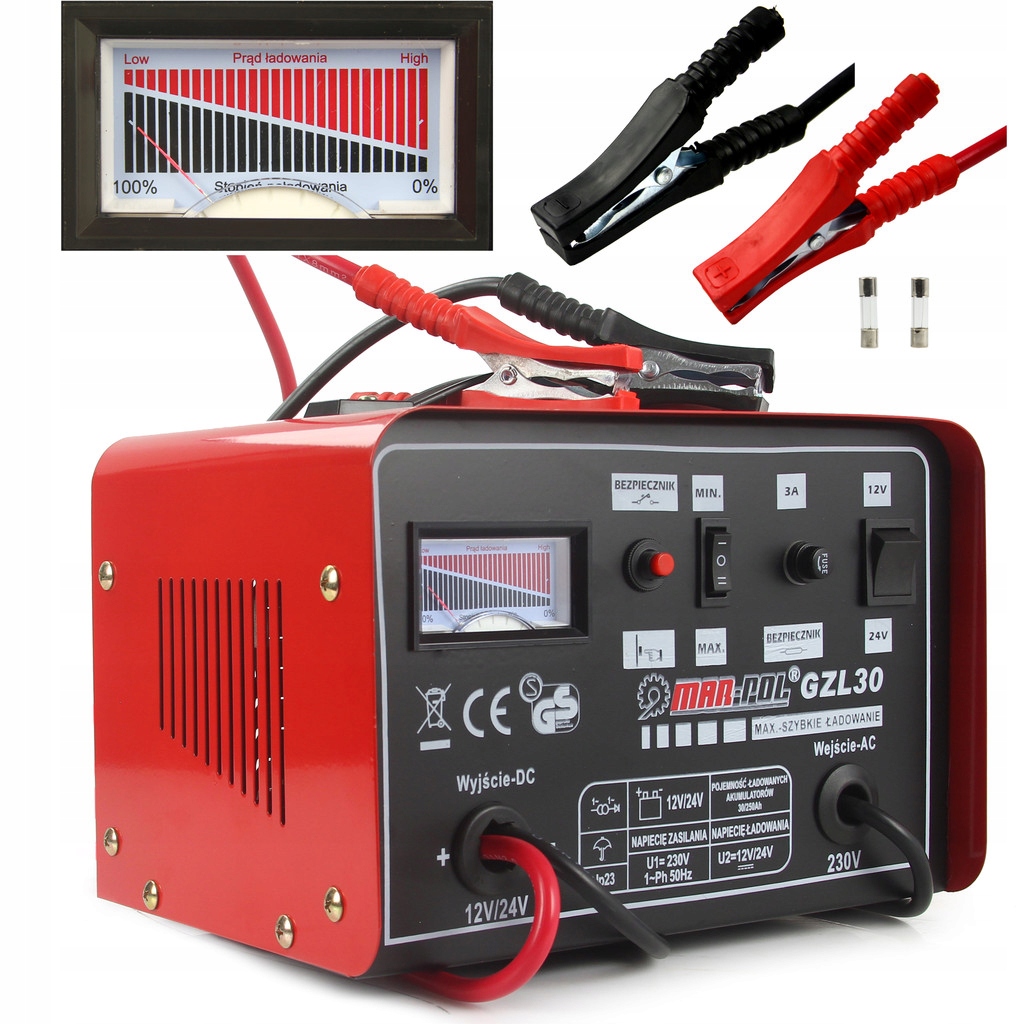 

Prostownik Ładowarka Akumulatora 12 24V 30A Gzl