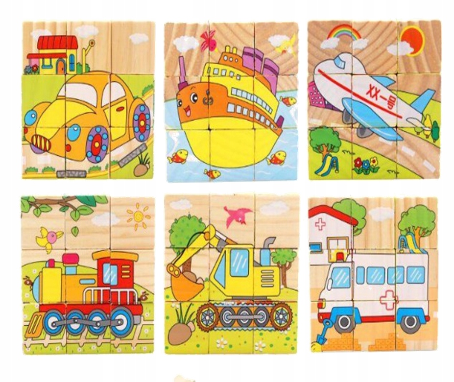 

Edukacyjne Drewniane Klocki Puzzle Układanka