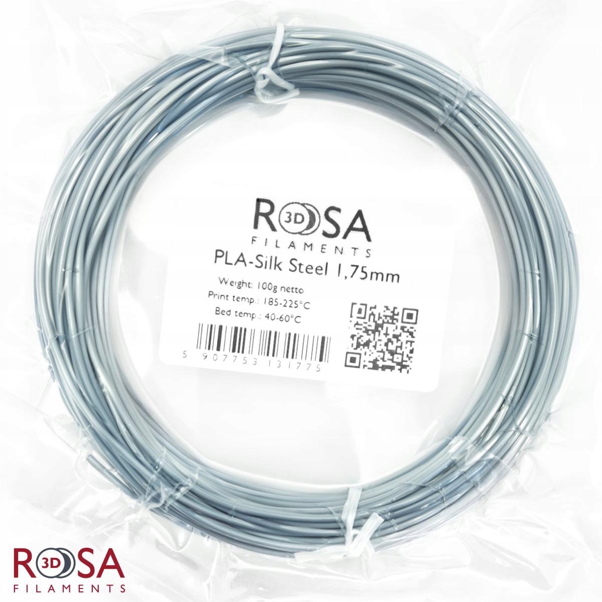 

Filament ROSA3D Pla Silk 1,75mm 100g Stalowy Steel