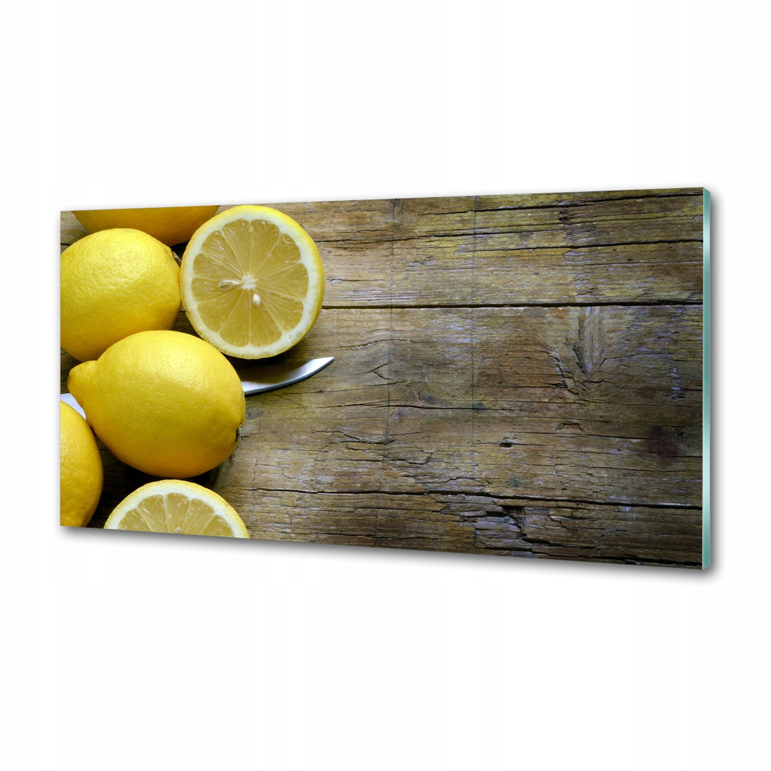 Panel do kuchyne Citróny na dreve 120x60 Lepidlo