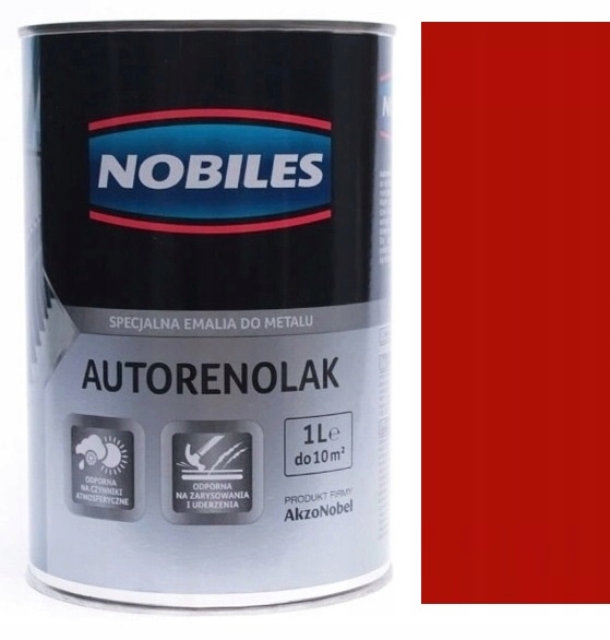 Nobiles. Autorenolak. Emalia do metalu F-854 czerwony corso 1 L