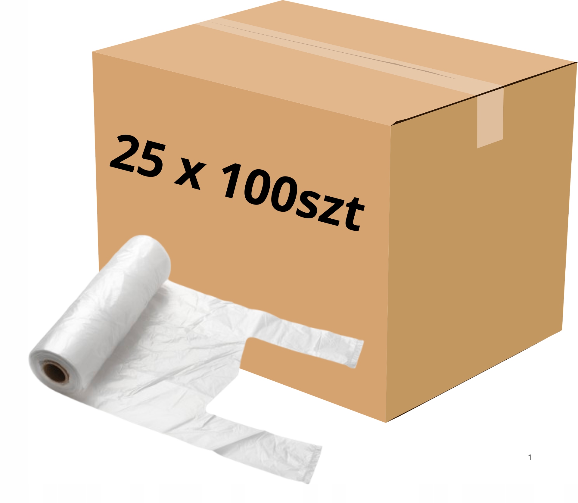 Reklamówki jednorazowe zrywki torebki na Rolce grube 25 x 100 sztuk Karton