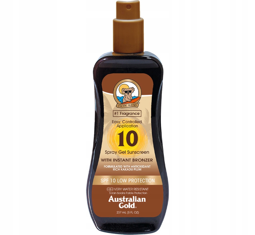 Australian Gold Spray Żel Z Bronzerem SPF10