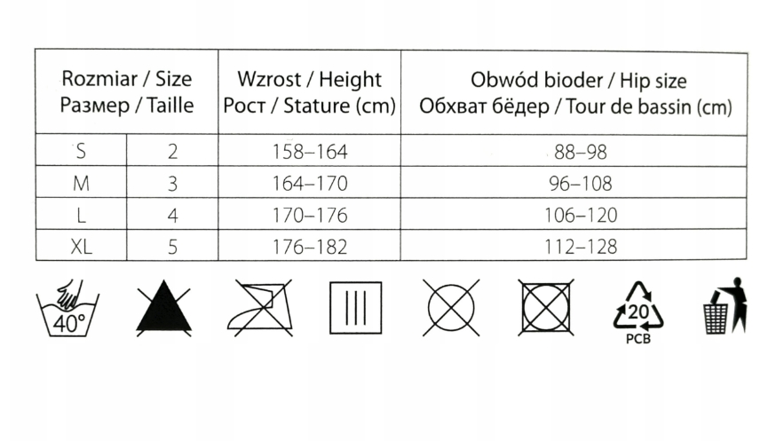 GABRIELLA SZORTY WYSZCZUPLAJĄCE LETNIE 5-XL MELISA Waga produktu z opakowaniem jednostkowym 0.2 kg