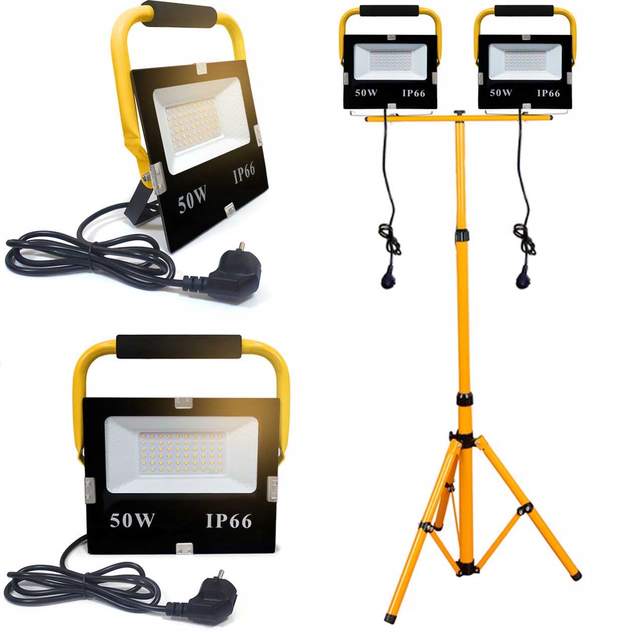 СВІТЛОДІОДНА ГАЛОГЕННА ЛАМПА 2X50 ВТ РОБОЧИЙ ШТАТИВ