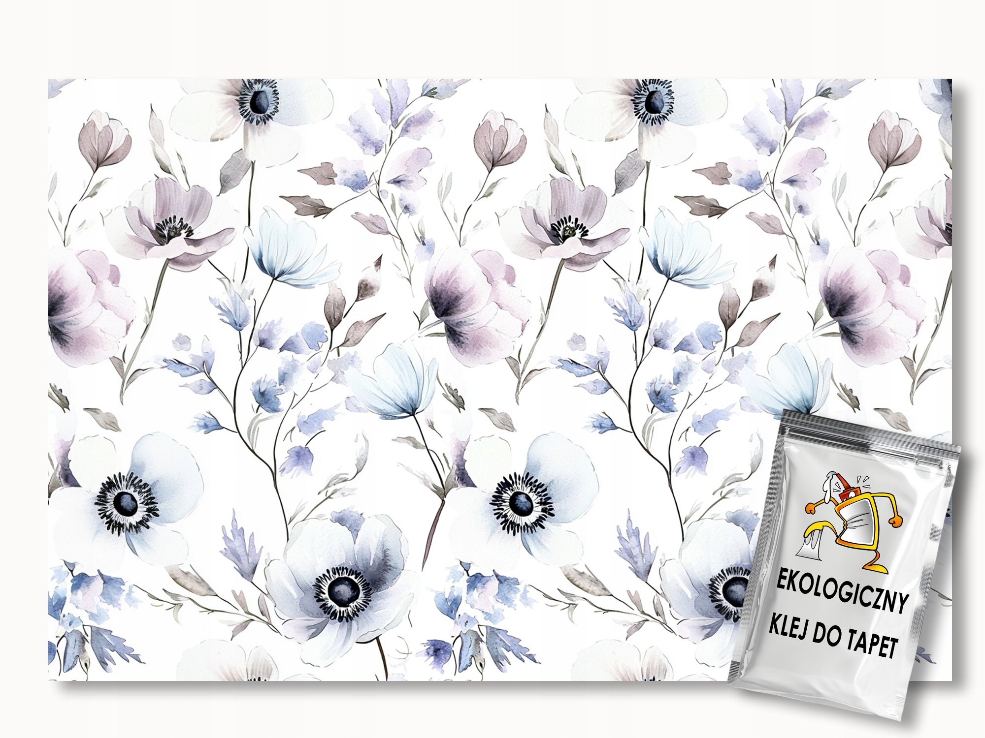 Fototapeta Flizelina Akvarel Příroda Květy Fialová Světle Modrá 300 x 210 110 g