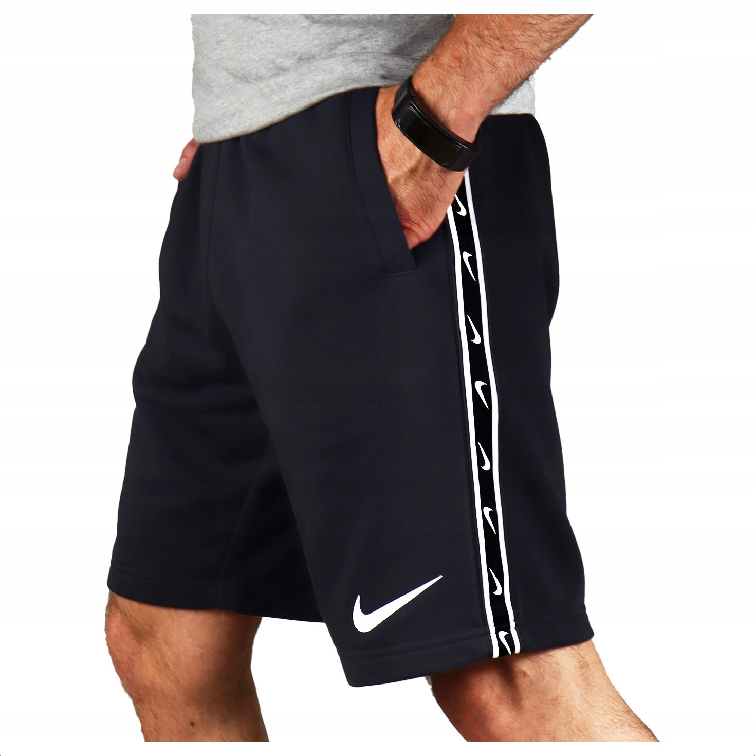 Nike Černé kraťasy s Kapsami Bavlna pánské sportovní šortky na léto