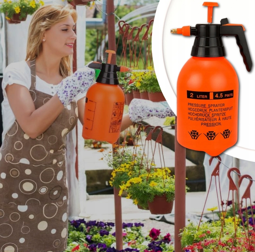 OPRYSKIWACZ CIŚNIENIOWY OGRODOWY 2L SPRYSKIWACZ RĘCZNY DO PRYSKANIA ROŚLINY Zasięg rozpylania 30 cm