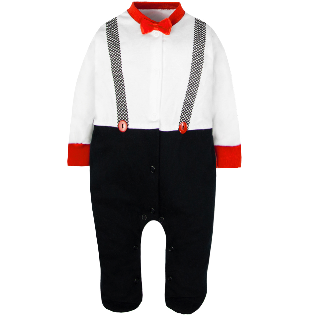 

Pajac Elegancki Z Muchą I Szelkami 62 dla chłopca