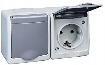 PAWBOL Gniazdo natynkowe 2-drożne IP44 16A / 250V