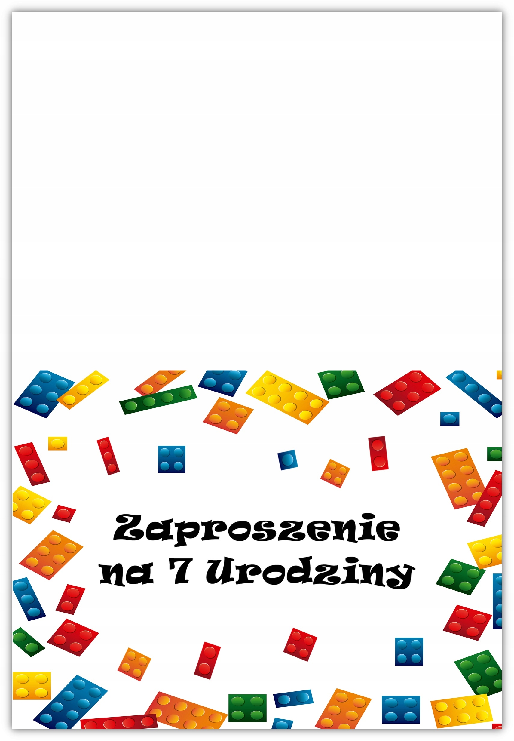 ZAPROSZENIA NA 7 URODZINY SIEDEM LATEK LEGO KLOCKI Marka inna