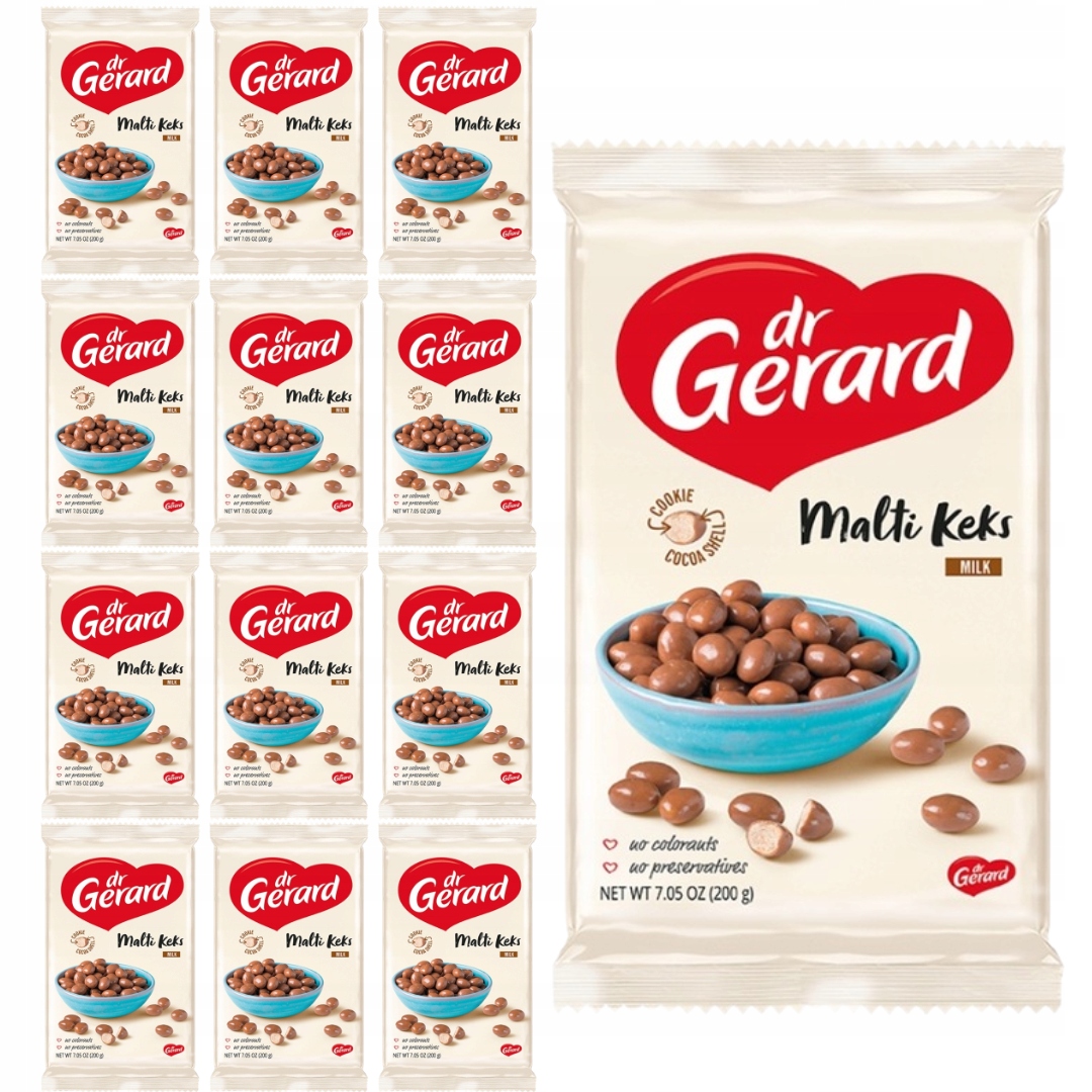 Levně Dr Gerard Malti Keks sušenky v mléčné čokoládě 200 g x 12 kusů