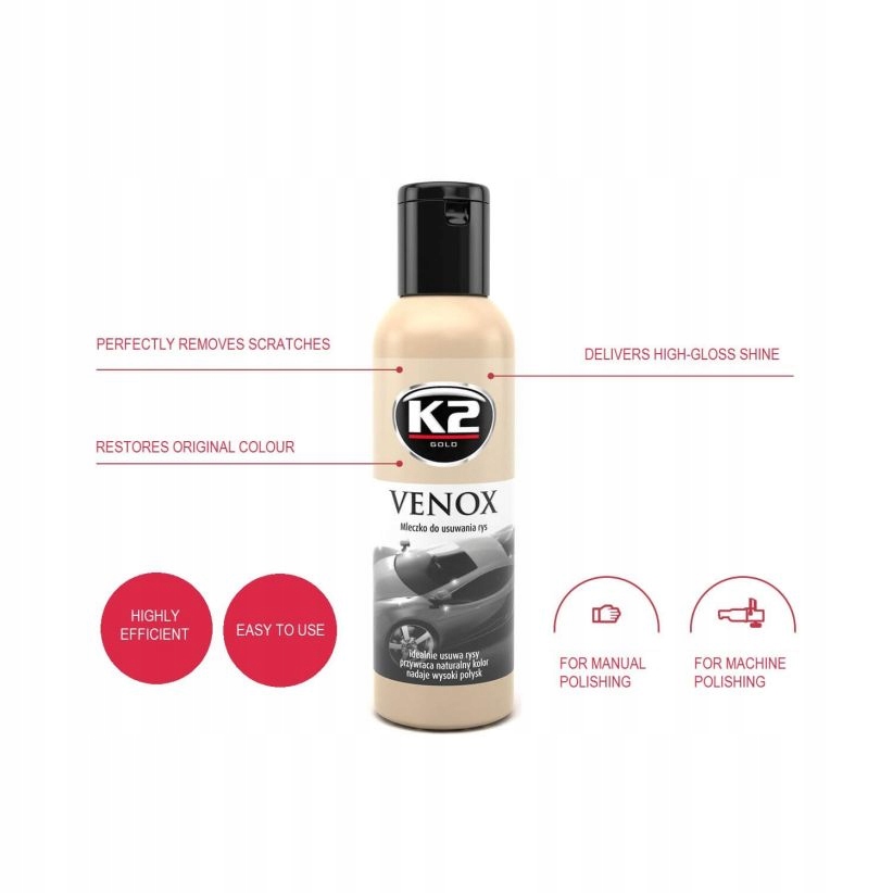 K2 VENOX MLECZKO DO USUWANIA RYS 180 g EAN (GTIN) 5906534007230