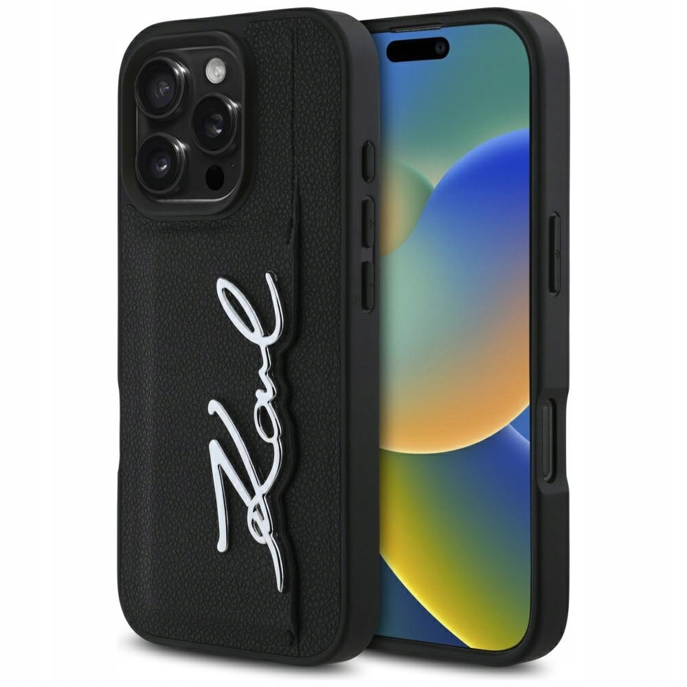 Kovový Pouzdro Karl Lagerfeld Hc Grained Pu Cardslot Signature pro iPhone 16 Pro
