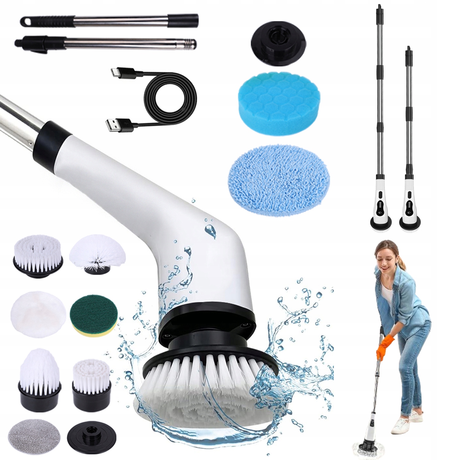 Levně Turbomop Bezdrátový Elektrický Rotační Čisticí Kartáč 9V1