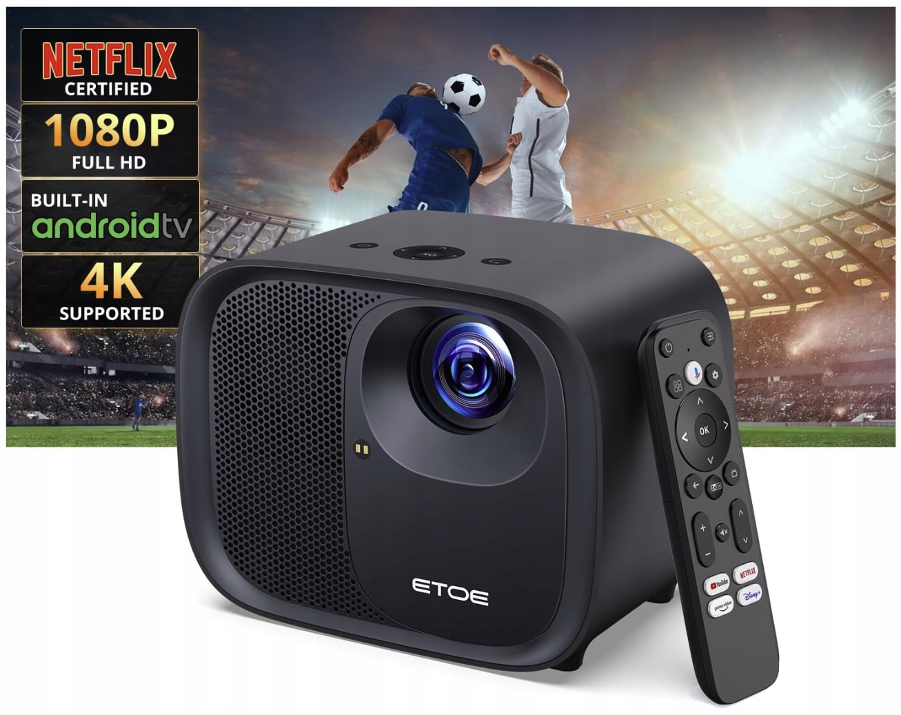 Projektor Rzutnik LED WiFi Android TV 11 4K FHD 500 ANSI Autofocus + Torba