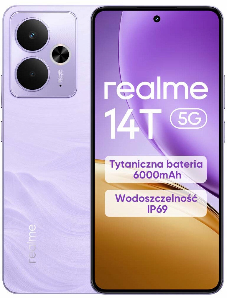Smartfón realme 14T 5G 8/256GB Dual Sim Nfc Amoled Fialový