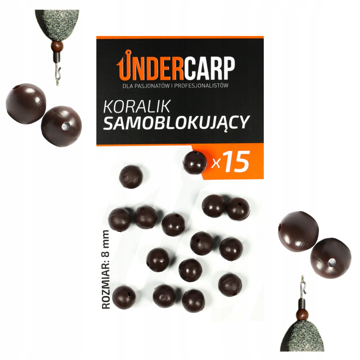 Koralik Samoblokujący Brązowy Undercarp 8 mm
