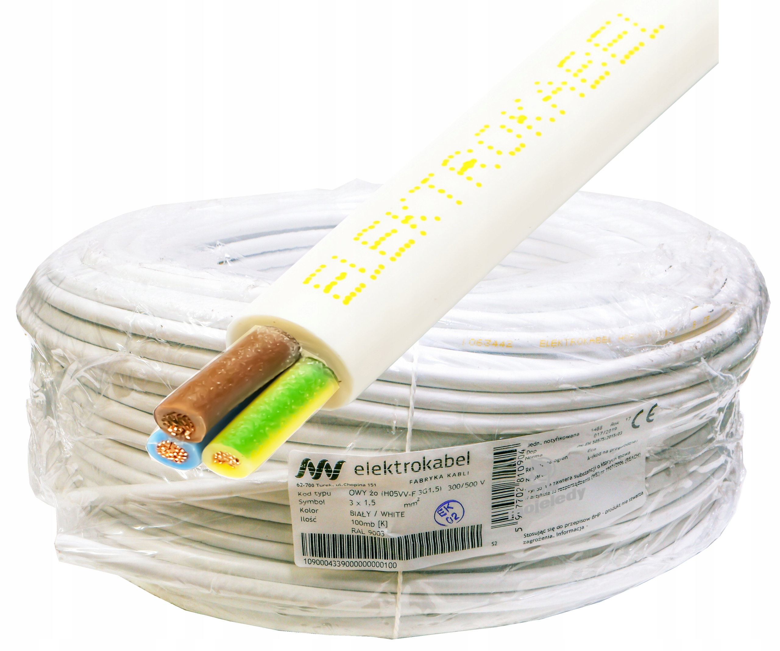 Dielenský kábel Owy 3x1,5 mm, medené lanko Cu 100 m