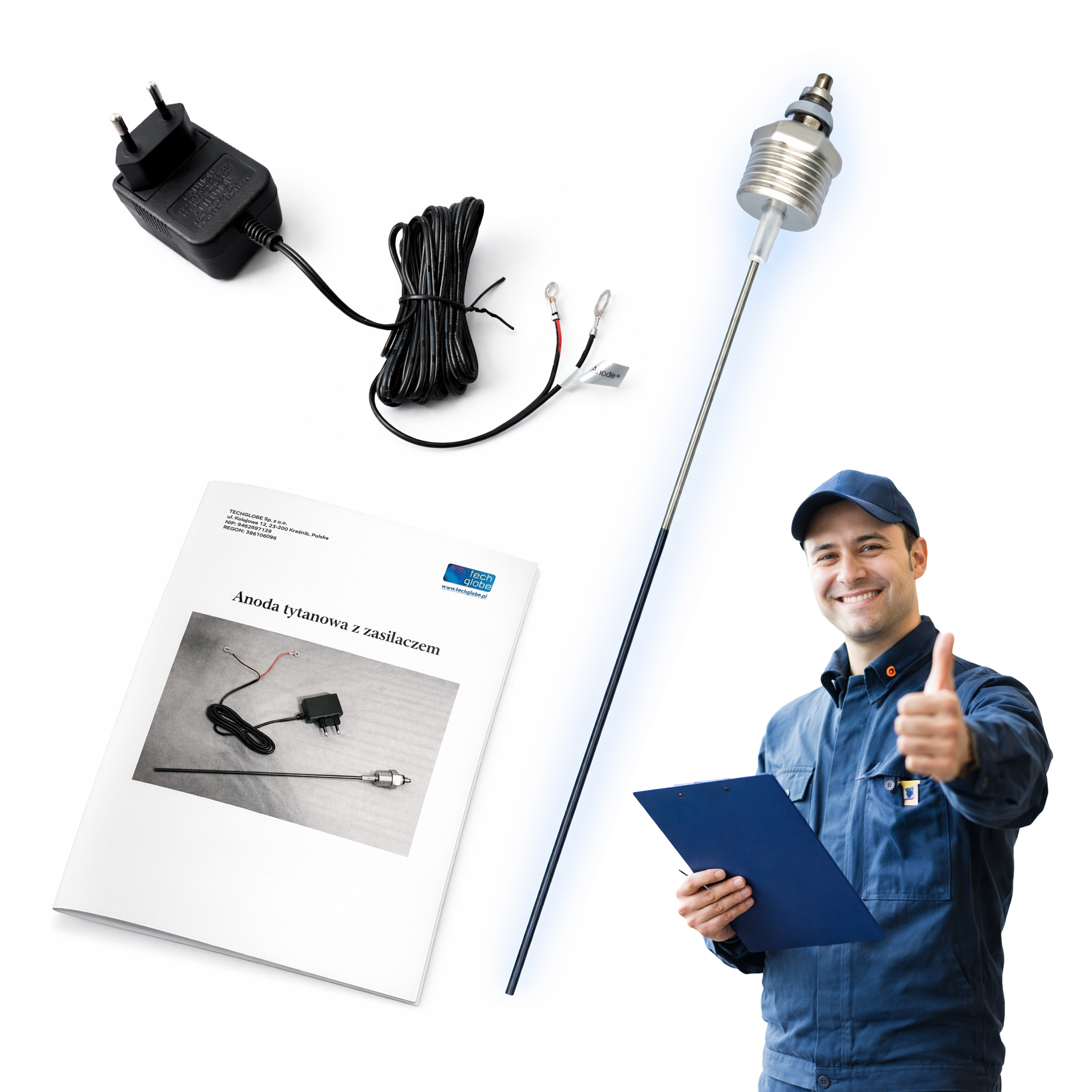 Titanová anoda 220 mm 3/4" 15 mA do 450 L zásobník Cwu zásobník tepla