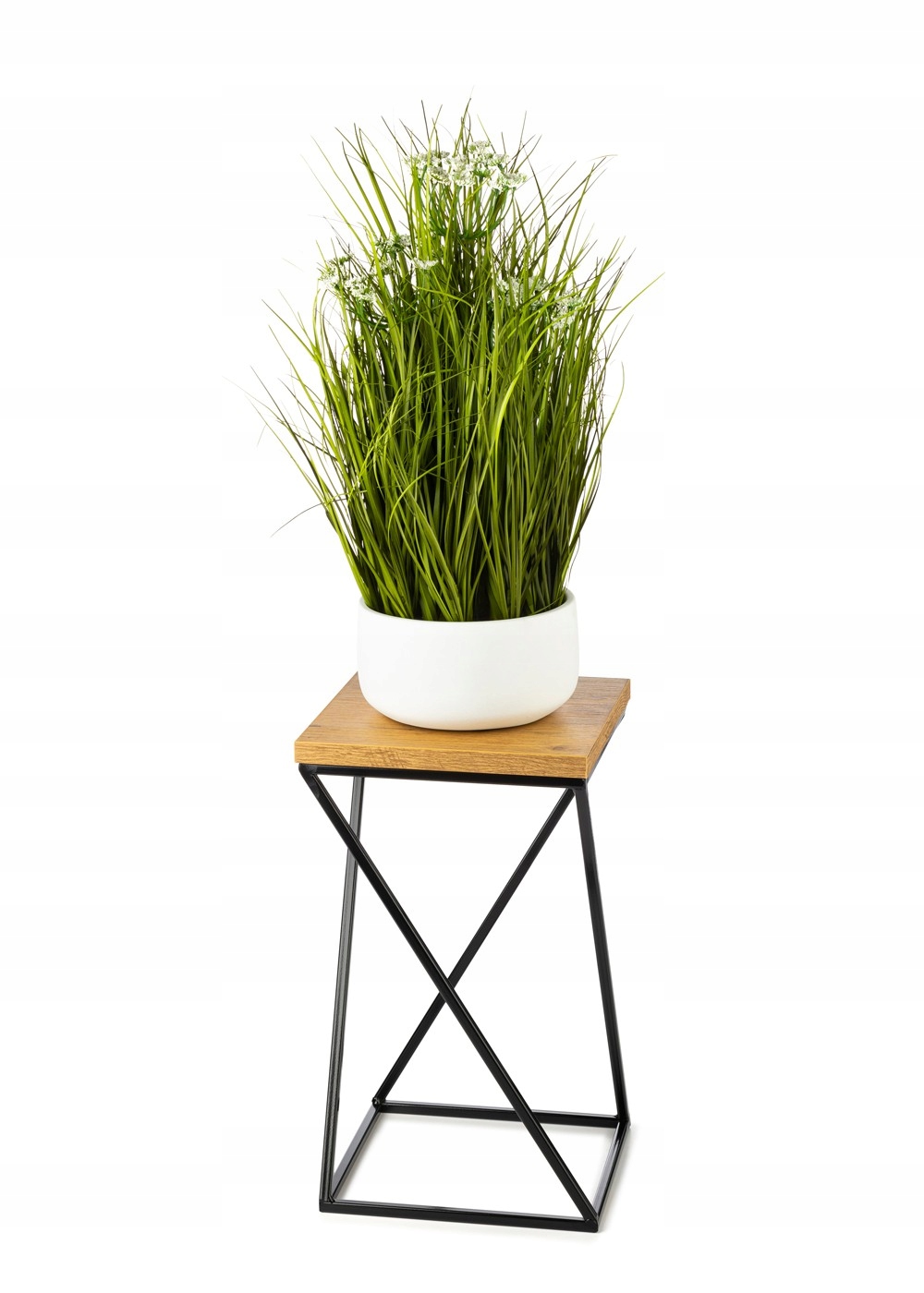 

Kwietnik na Donice Stojący Loft 40 cm Czarny Metal